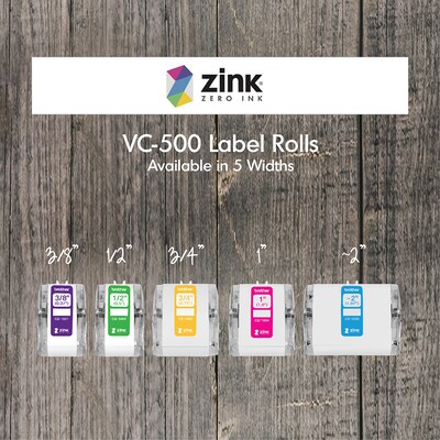 Brother CZ-1002 Continuous Paper Label Roll with ZINK® Zero Ink technology, 1/2" x 16-4/10', Multicolored (C1002)