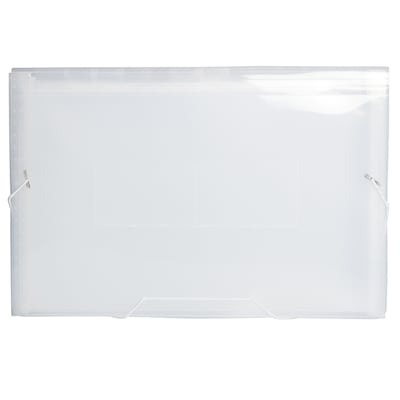 JAM Paper® 13 Pocket Plastic Expanding File, Accordion Folders, Legal Size, 10 x 15, Clear, Sold Ind