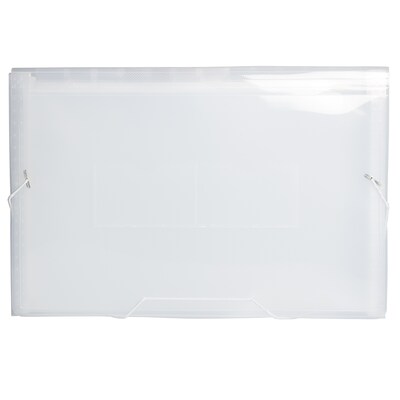 JAM Paper® 13 Pocket Plastic Expanding File, Accordion Folders, Legal Size, 10 x 15, Clear, Sold Individually (2167014)