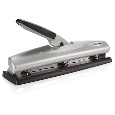 Swingline® LightTouch® Desktop 2-3-Hole Punch, 12 Sheet Capacity, Black/Silver (A7074026)