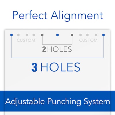 Swingline Hole Punch, Desktop Hole Puncher, 12 Sheet Punch Capacity, 2-3  Holes, Adjustable, LightTouch, Black/Silver (74026)