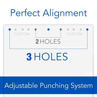 Swingline® Precision Pro® Desktop 2-3-Hole Punch, Adjustable Centers, 10 Sheet Capacity, Black/Silver (A7074037)