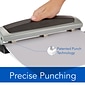 Swingline® Precision Pro® Desktop 2-3-Hole Punch, Adjustable Centers, 10 Sheet Capacity, Black/Silver (A7074037)