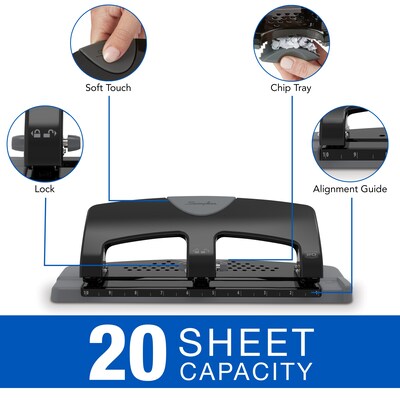 Swingline Precision Pro Desktop Punch, 2-3 Holes, 10 Sheets, Metal  (A7074037) 