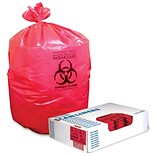 Heritage Healthcare Printed Biohazard Liner 30x43, 1.3Mil, 8/25, Coreless Roll, Red