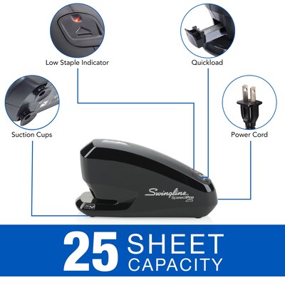 Swingline Speed Pro Electric Desktop Stapler, 25-Sheet Capacity, Staples Included, Black /Pack (42140)