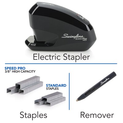 Swingline Speed Pro Electric Desktop Stapler, 45-Sheet Capacity, Staples Included, Black /Pack (42141)