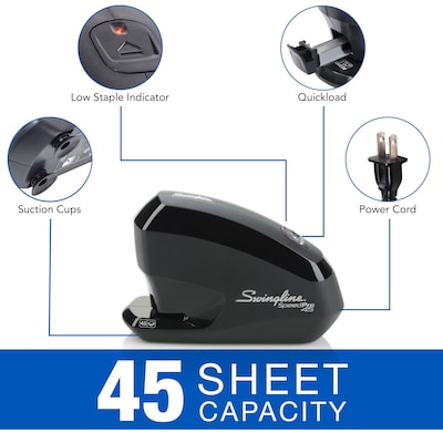 Swingline Speed Pro Electric Desktop Stapler, 45-Sheet Capacity, Staples Included, Black /Pack (42141)