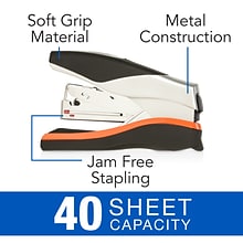 Swingline® Optima® Compact Low Force Stapler, 40 Sheet Capacity, Black/Silver (87842)