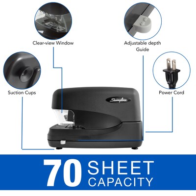 Swingline Electric Desktop Stapler, 70-Sheet Capacity, Staples Included, Black (69270)