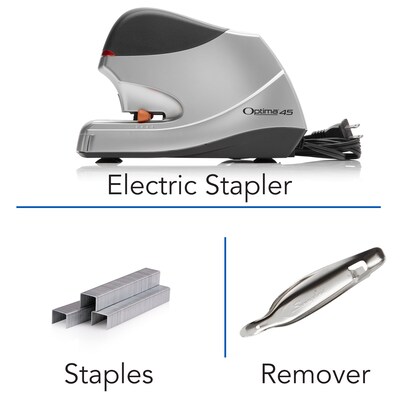 Swingline Optima Electric Desktop Stapler, 45-Sheet Capacity, Staples Included, Gray/Silver /Pack (4