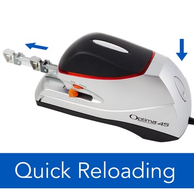 Swingline® Optima® Electric Stapler Value Pack (High Capacity Staples & Remover), 45 Sheet Capacity, Silver (48209)