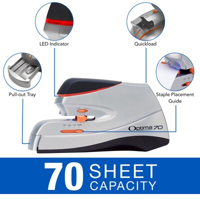 Swingline® Optima® Electric Stapler, 70 Sheet Capacity, Silver (48210)