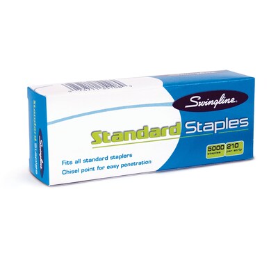 Swingline® Standard Staples, 1/4" Length, 210/Per Strip, 5,000/Box (35108)
