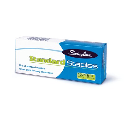 Swingline® Standard Staples, 1/4" Length, 210/Per Strip, 5,000/Box (35108)