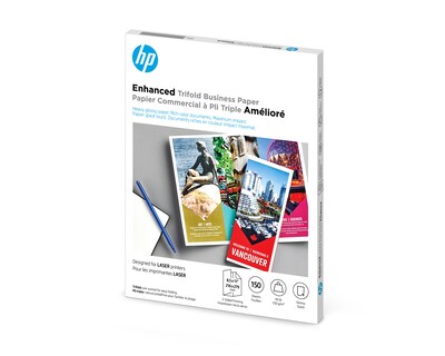 HP Enhanced Glossy Tri-Fold Business Paper, 8.5" x 11", 150 Sheet/Pack (Q6612A)