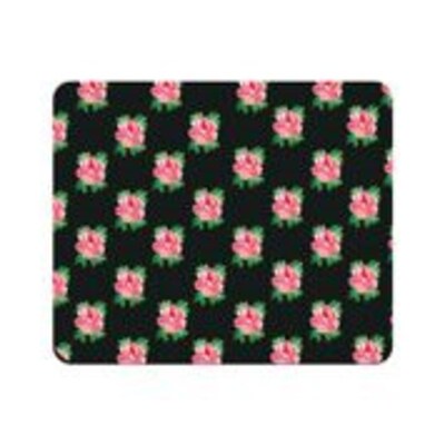 OTM Essentials Black Mouse Pad, Floral Rose (OP-MH-A-86)