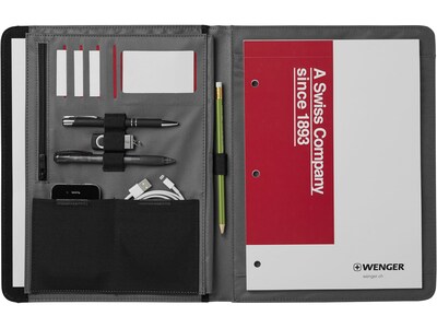 Wenger Merit Vinyl Padfolio, Black (601388)