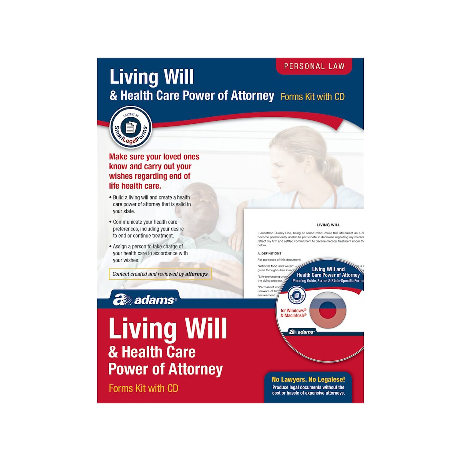 Adams Living Will & Health Care POA Forms and Instructions Kit, 11.69 x 8.88 (ABF K306)