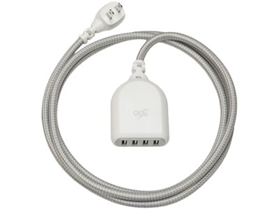 360 Electrical Harmony Collection Habitat+4.8A USB Extension for Most Smartphones, Gray (360623)