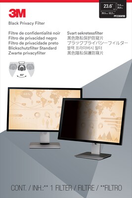 3M Privacy Filter for 23.6 Widescreen Monitor, 16:9 Aspect Ratio (PF236W9B)