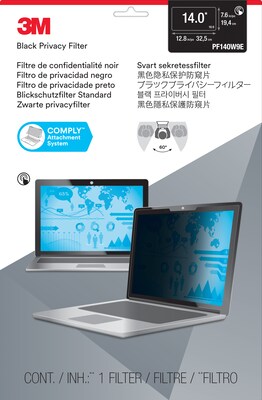 3M Edge-to-Edge Privacy Filter for 14 Full Screen Laptop with COMPLY Attachment System, 16:9 Aspect
