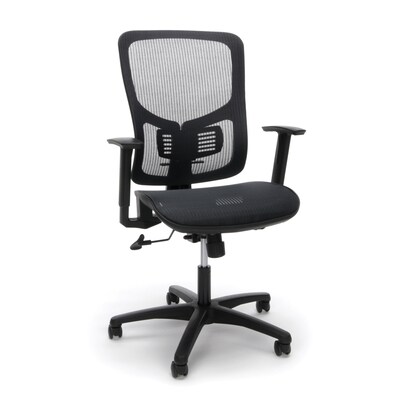 Essentials by OFM Mesh Seat Ergonomic Office Chair with Arms and Lumbar Support, Black, (ESS-3055-BLK)