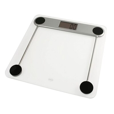 American Weigh Scales Low-Profile Digital Bathroom Scale, Clear/Silver (330LPG)