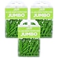 JAM Paper Jumbo Paper Clips, Lime Green, 3/Pack (21830627B)