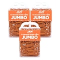 JAM Paper Jumbo Paper Clips, Orange, 3/Pack (42186871B)