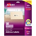 Avery Matte Clear Address Labels, Sure Feed Technology, Laser, 1 x 2-5/8, 750 Labels (5630)