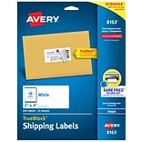 Avery TrueBlock Inkjet Shipping Labels, Sure Feed Technology, 2 x 4, White, 250 Labels Per Pack (8