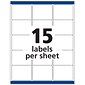 Avery Laser Permanent Durable ID Label with TrueBlock® Technology, White, 225/Pack (06572)