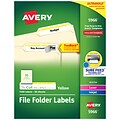 Avery TrueBlock Laser/Inkjet File Folder Labels, 2/3 x 3 7/16, Yellow, 1500 Labels Per Pack (5966)