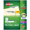 Avery TrueBlock Laser/Inkjet File Folder Labels, 2/3 x 3 7/16, Blue, 1500 Labels Per Pack (5766)