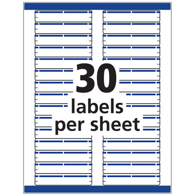 Avery TrueBlock Laser/Inkjet File Folder Labels, 2/3" x 3 7/16", Blue, 1500 Labels Per Pack (5766)