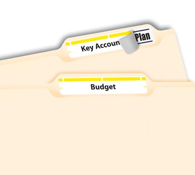 Avery TrueBlock Laser/Inkjet File Folder Labels, 2/3" x 3 7/16", Yellow, 1500 Labels Per Pack (5966)