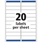 Avery Easy Peel Inkjet Address Labels, 1" x 4", Clear, 20 Labels/Sheet, 10 Sheets/Pack, 200 Labels/Pack (18661)