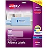 Avery Easy Peel Inkjet Address Labels, 1-1/3 x 4, Clear, 14 Labels/Sheet, 10 Sheets/Pack, 140 Labe