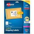 Avery TrueBlock Laser Shipping Labels, 3-1/3 x 4, White, 6 Labels/Sheet, 25 Sheets/Pack (5264)