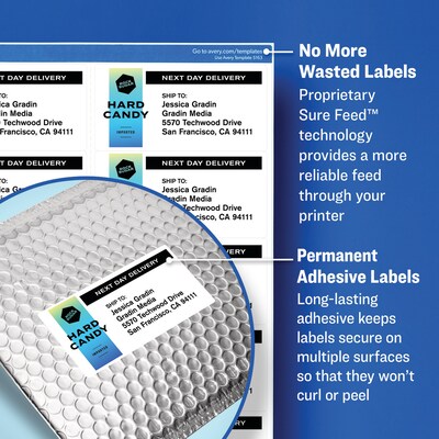 Avery TrueBlock Laser/Inkjet File Folder Labels, 2/3" x 3 7/16", White, 750 Labels/Pack (8366)