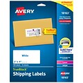 Avery TrueBlock Laser/Inkjet Shipping Labels, Sure Feed Technology, 2 x 4, White, 10 Labels/Sheet, 10 Sheets/Pack (18163)