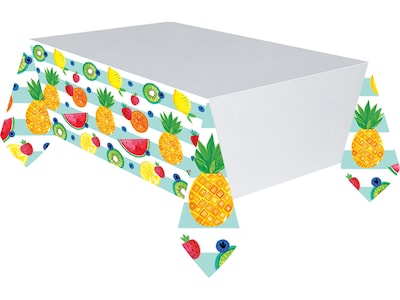 Amscan Fruit Salad Holiday 54L x 102W Plastic Table Cover, Multi Colors, 3/Pack (571954)