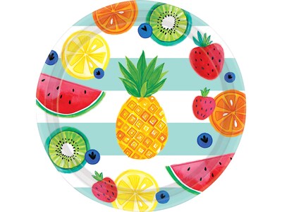 Amscan Hello Summer Paper Plates, 10.5, Multi-Color, Pack of 10 (591954)