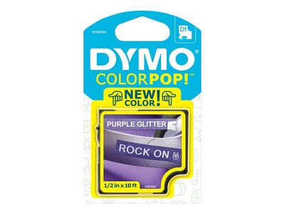 DYMO COLORPOP! D1 2056094 Label Maker Tape, 1/2W, White on Purple