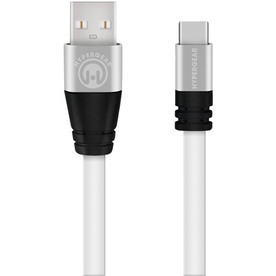 HYPERGEAR 13891 Flexi Charge & Sync Flat USB-A to USB-C Cable, 6ft (White)