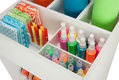 Honey Can Do craft storage with fabric bin, white ( CRT-06342 )