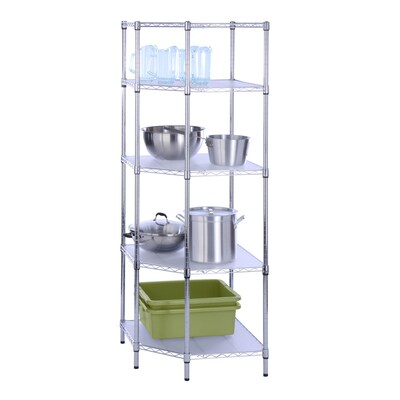 Honey-Can-Do 5-Tier Corner Shelf, Chrome (SHF-04886)