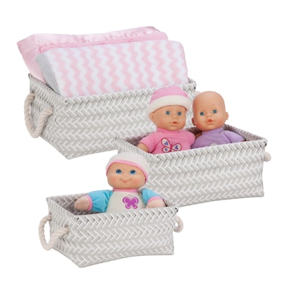 Honey Can Do Zig Zag Set of 3 Baskets, Gray ( STO-06686 )