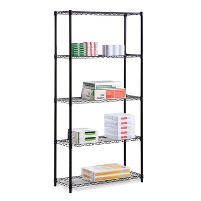 Honey Can Do Black powdercoat 5-tier shelving- 18x36x72 inch; 350lb capacity, black powder coat ( SH